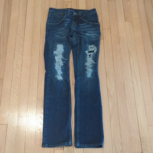 Jean Bebe Femme Taille 28 – Jambe Large – Denim Bleu – Coupe Confortable